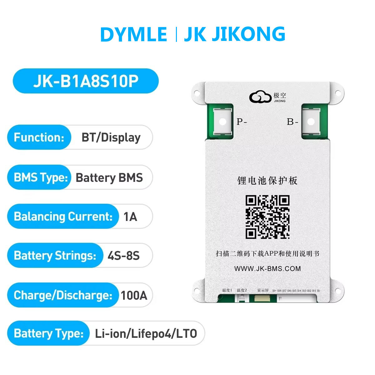 JK JIKONG B1A8S10P BMS Activo  - Lithium Battery 12V reseña y precio